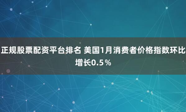 正规股票配资平台排名 美国1月消费者价格指数环比增长0.5％