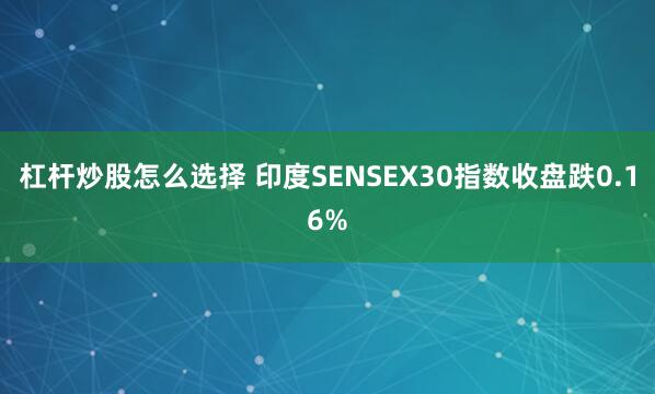 杠杆炒股怎么选择 印度SENSEX30指数收盘跌0.16%